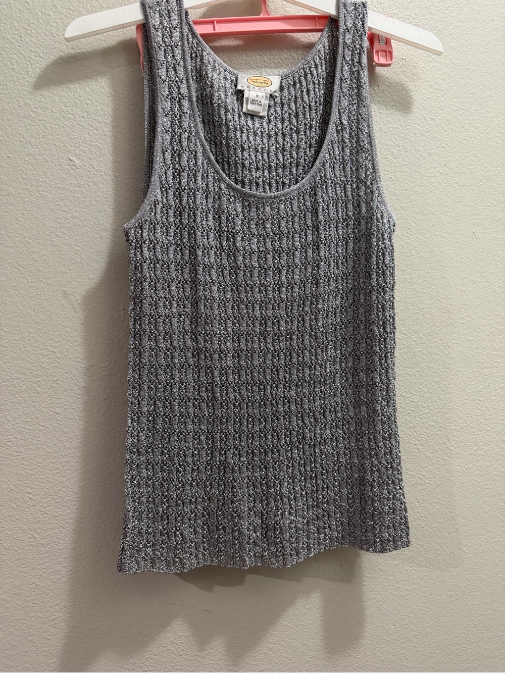 Talbots Gray Textured Knit Tank Top